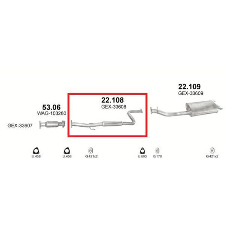 Marix 22-108 középső kipufogó dob – ROVER 600