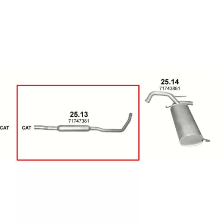 MARIX K25.13 - Kipufogó közép dob Fiat Sedici 1.5, 1.6 (2005-)
