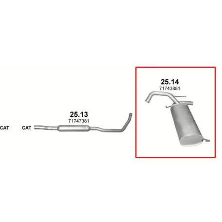 MARIX K25.14 - Kipufogó hátsó dob FIAT SEDICI 1.5, 1.6 (2005-)