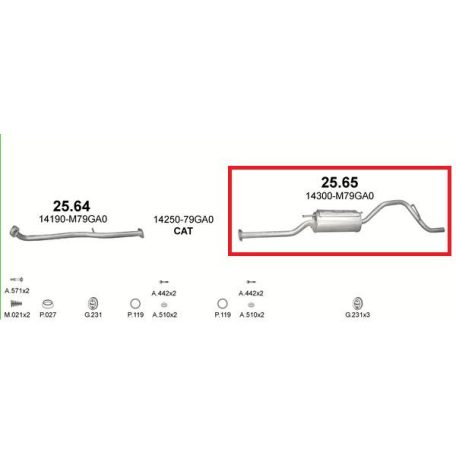 Marix 25-65 hátsó kipufogó dob – SUZUKI Alto V
