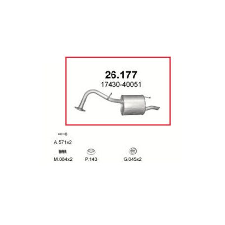 Marix 26-177 hátsó kipufogó dob – TOYOTA Yaris (XP90)