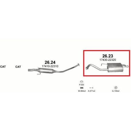 Polmo 26.23 – TOYOTA Kipufogó hátsó dob