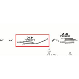   Marix 26-24 középső kipufogó dob – TOYOTA Corolla (E120/E130)