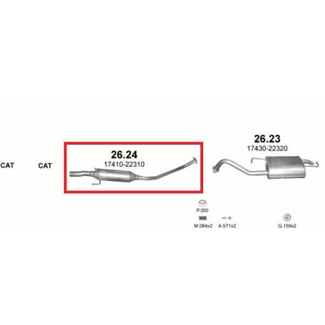 Marix 26-24 középső kipufogó dob – TOYOTA Corolla (E120/E130)
