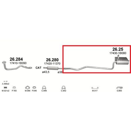 Polmo 26.25 – TOYOTA Kipufogó hátsó dob