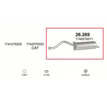 Polmo 26.269 – TOYOTA Kipufogó hátsó dob