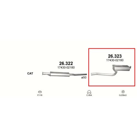 Polmo 26.323 – TOYOTA Kipufogó hátsó dob