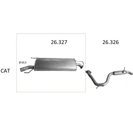 Edex 26-327 középső kipufogó dob – TOYOTA RAV4 (XA30)