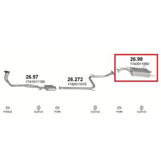 Marix 26-98 hátsó kipufogó dob – TOYOTA Corolla (E80)