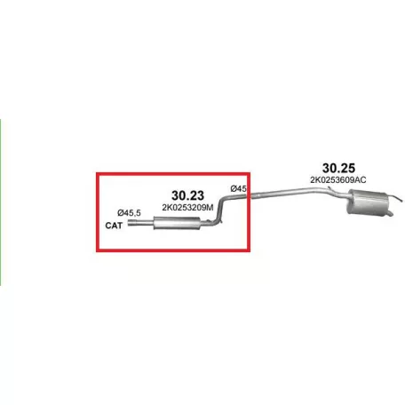 MARIX K30.23 - Kipufogó közép dob VW CADDY 1.4 (2004-2010)