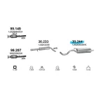 POLMO 30.244 - Kipufogó hátsó dob VW GOLF 1.4 (1997-2010)
