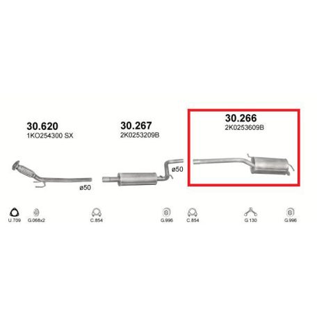 Polmo 30.266 – VW Kipufogó hátsó dob