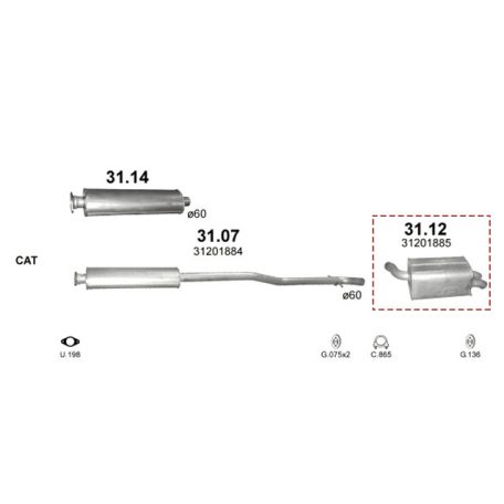 Marix 31-12 hátsó kipufogó dob – VOLVO XC90