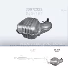 Edex 31.263 - Volvo S60 / V70 kipufogó hátsó dob