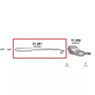 POLMO 31.261 - Kipufogó közép dob VOLVO S60 2.4 (2001-2010)