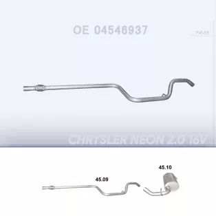 Polmo 45.09 közép cső – Chrysler Neon 2.0 16V 12 