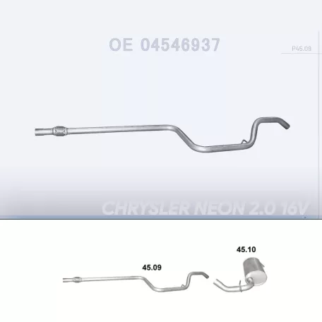 Polmo 45.09 közép cső – Chrysler Neon 2.0 16V 12 