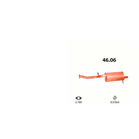 Polmo 46.04 Subaru Impreza/Forester kipufogó hátsó dob