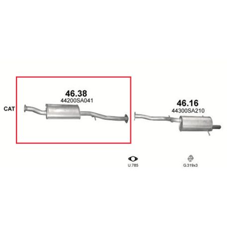 Marix 46-38 középső kipufogó dob – SUBARU Forester (SG)