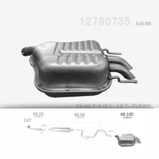Edex 48.100 hátsó kipufogó dob – SAAB 9-3 II