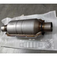   Univerzális EURO5 katalizátor kerámiabetéttel, Ø55 mm, 2x O2 port