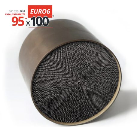 EURO6, 95×100 mm, 600 CPSI – Univerzális fém katalizátorbetét