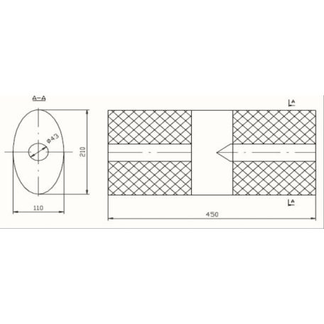 Univerzális kerek Kipufogó dob, Ø40, 350x110mm, 1be1ki