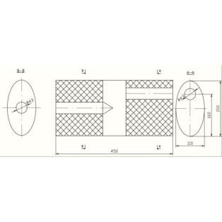 Univerzális kerek Kipufogó dob, Ø60, 350x110mm, 1be1ki