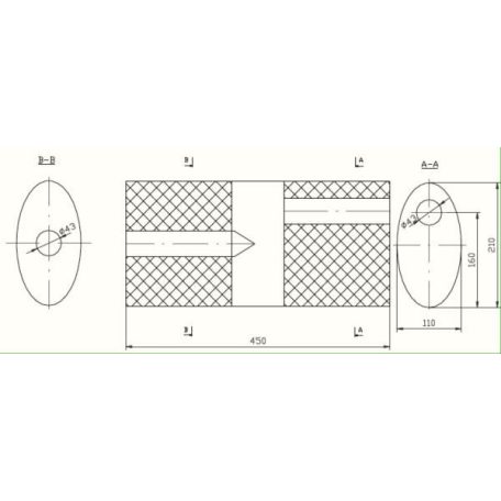 Univerzális kerek Kipufogó dob, Ø60, 350x110mm, 1be1ki