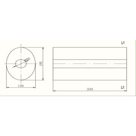 Univerzális ovál kipufogódob, Ø50, 350x210x120mm, 1be1ki