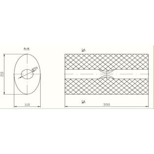 Univerzális ovál kipufogódob, Ø50, 350x210x120mm