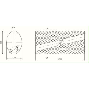 Univerzális ovál kipufogódob, Ø50, 350x210x120mm