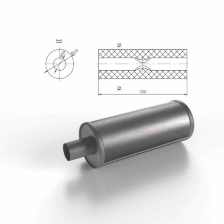 Univerzális Kipufogó dob, Ø50, 350x210x120mm
