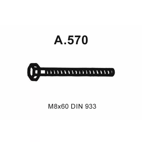 Kipufogó Csavar M8x60 DIN 933 – (258-860 / A.570)