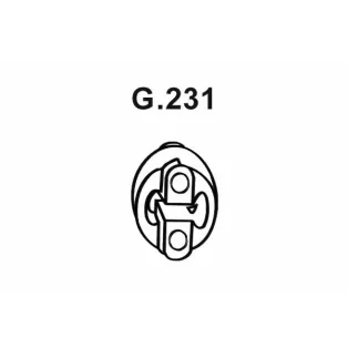 Kipufogó tartó gumi szerelvény – (255-381 / G.231)