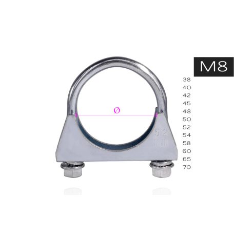 SBAutoparts Kipufogó Bilincs M8 (52 mm)
