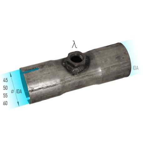Kipufogó Csőtoldat Lambdaszonda foglalattal - ø 45 mm