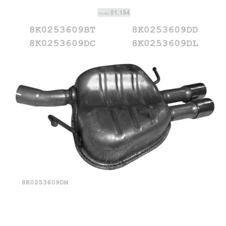 POLMO 01.154 - Kipufogó hátsó dob Audi A4 2.0 TDi (2007-2016)