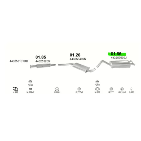 Polmo 01.86 – AUDI 100/200 Kipufogó hátsó dob