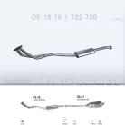 POLMO 03.10 - Kipufogó közép dob BMW 3 E36 1.6, 1.8 (1990-1993)