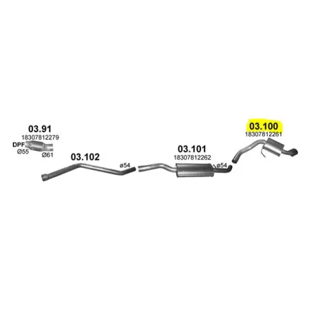 BMW 116 Hátsó Kipufogó Dob - Polmo 03.100