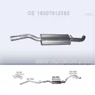 POLMO 03.101 - Kipufogó közép dob BMW 1 E81/E87 2.0 D (2007-2012)