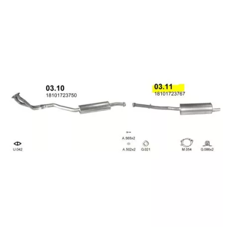 BMW 316i 1.6 90-93 Hátsó Kipufogó Dob - Polmo 03.11