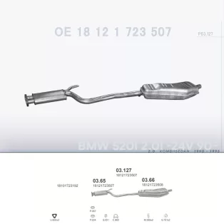 POLMO 03.127 - Kipufogó rendszer BMW 5 E34 2.0 (1990-1995)