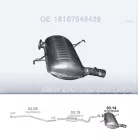 POLMO 03.14 - Kipufogó hátsó dob BMW 3 E90 2.0 (2005-2012)
