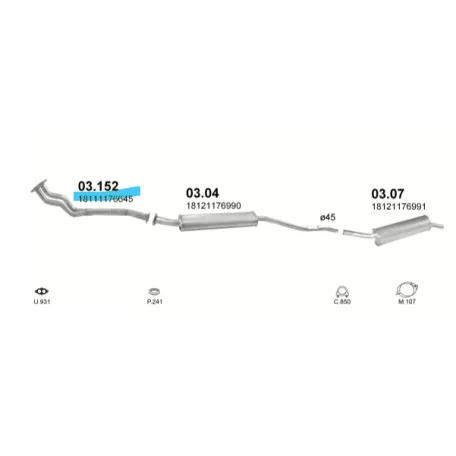 BMW E30 1.8 10 Kipufogó Gyűjtő Cső - Polmo 03.152