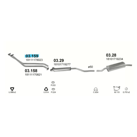 BMW 320i 09 Kipufogó Gyűjtő Cső - Polmo 03.159