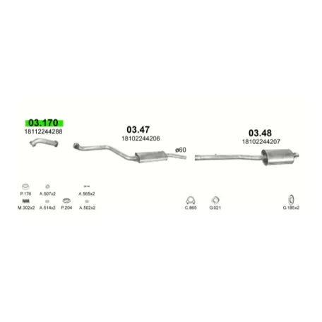 BMW 325 2.5 TD , TDS 90-99 E-36 Kipufogó Gyűjtő Cső - P03.170