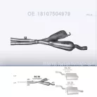 POLMO 03.36 - Kipufogó közép dob BMW 5 E39 2.2, 2.5, 3.0 (2000-2003)