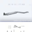 POLMO 03.40 - Kipufogó közép dob BMW 3 E30 2.3, 2.4 (1983-1987)